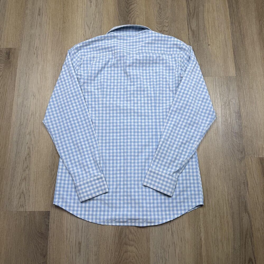 Mizzen + Main Shirt Mens Large Blue Gingham Leeward Trim Fit Dress Button Up - Picture 5 of 10